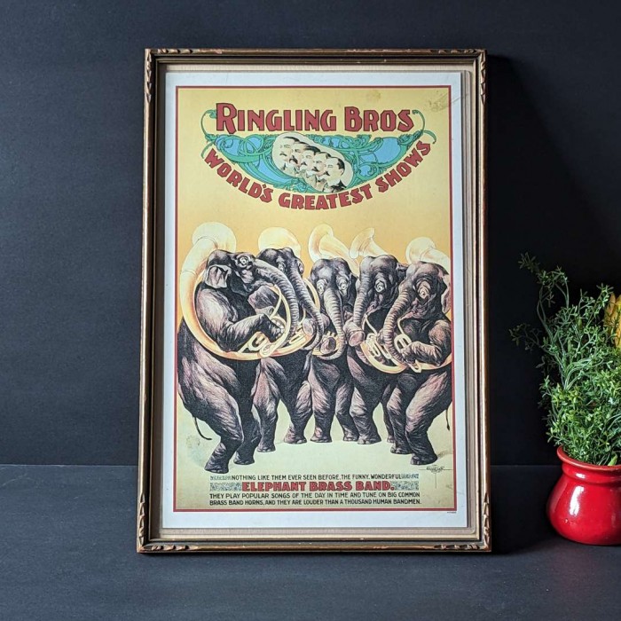 Cadre affiche de cirque Ringling Bros vintage
